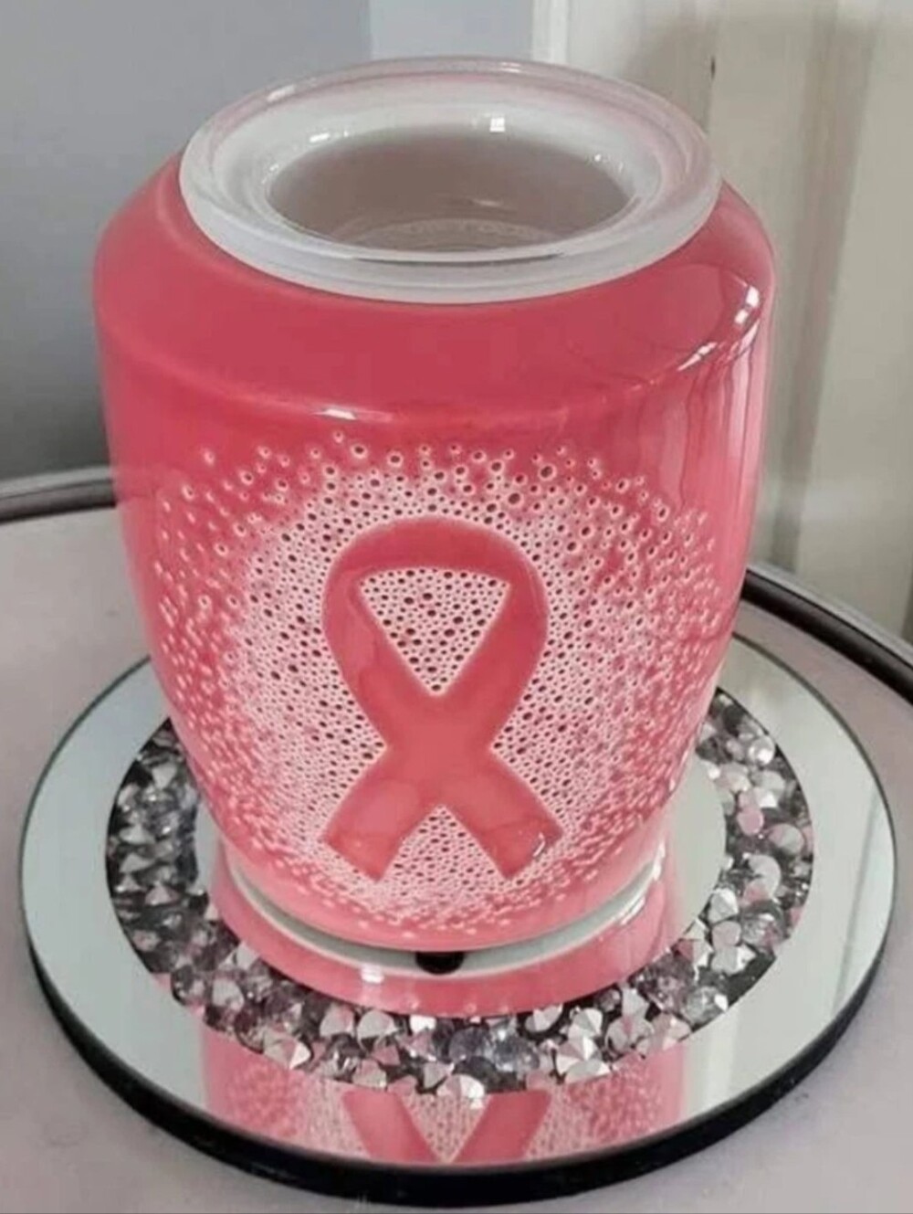 Passion for Pink Wax Warmer Breast Cancer Awareness Pink Ribbon • Retired BNIB